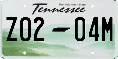 TN license plate Z0204M
