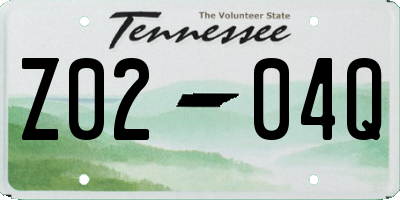 TN license plate Z0204Q