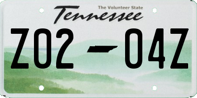 TN license plate Z0204Z