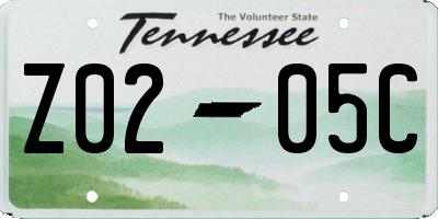 TN license plate Z0205C