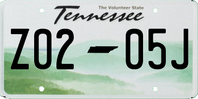 TN license plate Z0205J