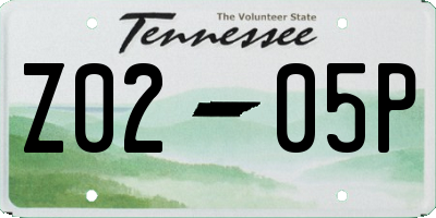 TN license plate Z0205P