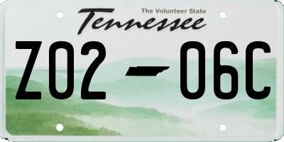 TN license plate Z0206C