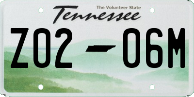 TN license plate Z0206M