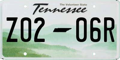 TN license plate Z0206R