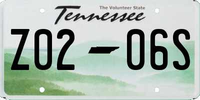 TN license plate Z0206S