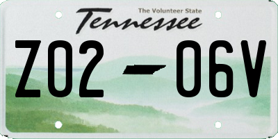 TN license plate Z0206V