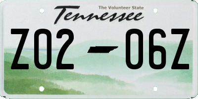 TN license plate Z0206Z