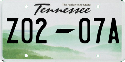 TN license plate Z0207A