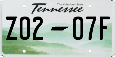 TN license plate Z0207F