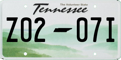 TN license plate Z0207I