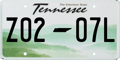 TN license plate Z0207L