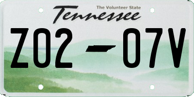 TN license plate Z0207V