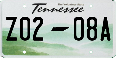 TN license plate Z0208A