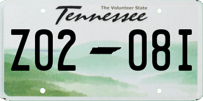 TN license plate Z0208I