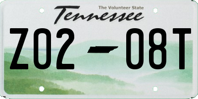 TN license plate Z0208T