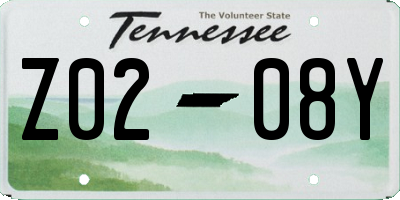 TN license plate Z0208Y