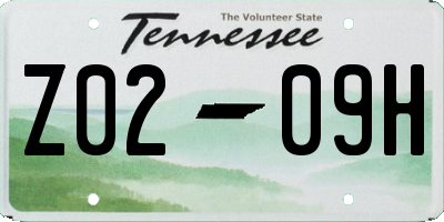 TN license plate Z0209H