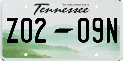 TN license plate Z0209N