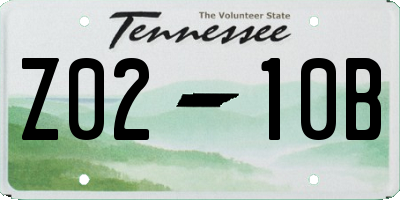 TN license plate Z0210B