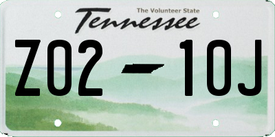 TN license plate Z0210J