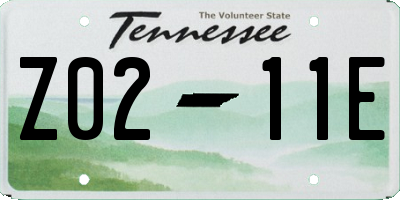 TN license plate Z0211E