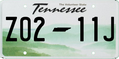 TN license plate Z0211J