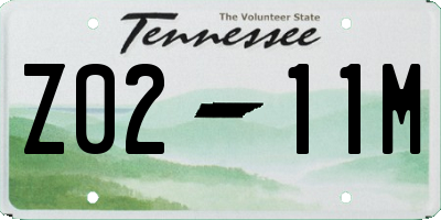 TN license plate Z0211M