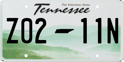 TN license plate Z0211N
