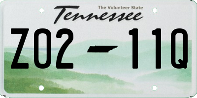 TN license plate Z0211Q