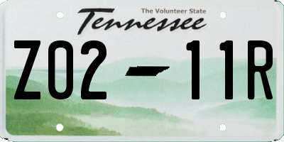 TN license plate Z0211R