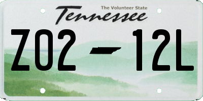 TN license plate Z0212L