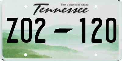 TN license plate Z0212O