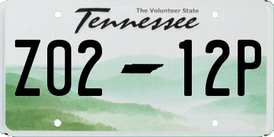 TN license plate Z0212P