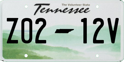 TN license plate Z0212V