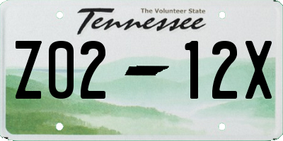 TN license plate Z0212X