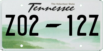 TN license plate Z0212Z