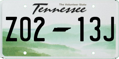 TN license plate Z0213J