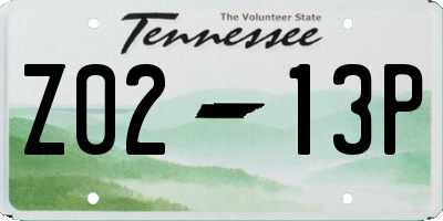 TN license plate Z0213P