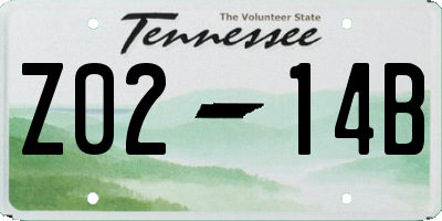 TN license plate Z0214B