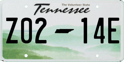 TN license plate Z0214E