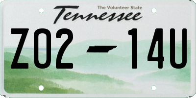TN license plate Z0214U