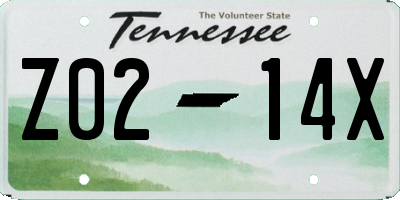 TN license plate Z0214X