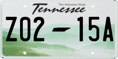 TN license plate Z0215A