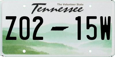 TN license plate Z0215W