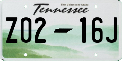 TN license plate Z0216J