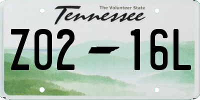 TN license plate Z0216L