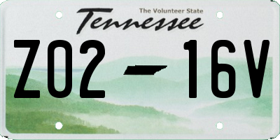 TN license plate Z0216V