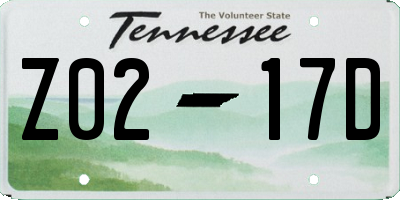 TN license plate Z0217D
