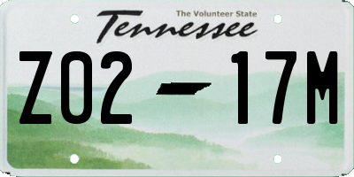 TN license plate Z0217M